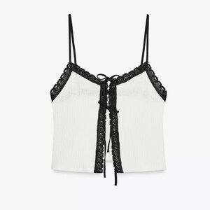 ZARA Contrast Romantic Top